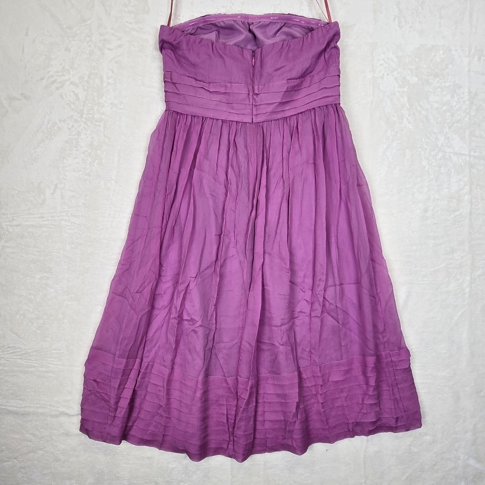 J. CREW Taryn SILK Chiffon Dress Strapless Holiday Party Cocktail Size 6 - Picture 6 of 9